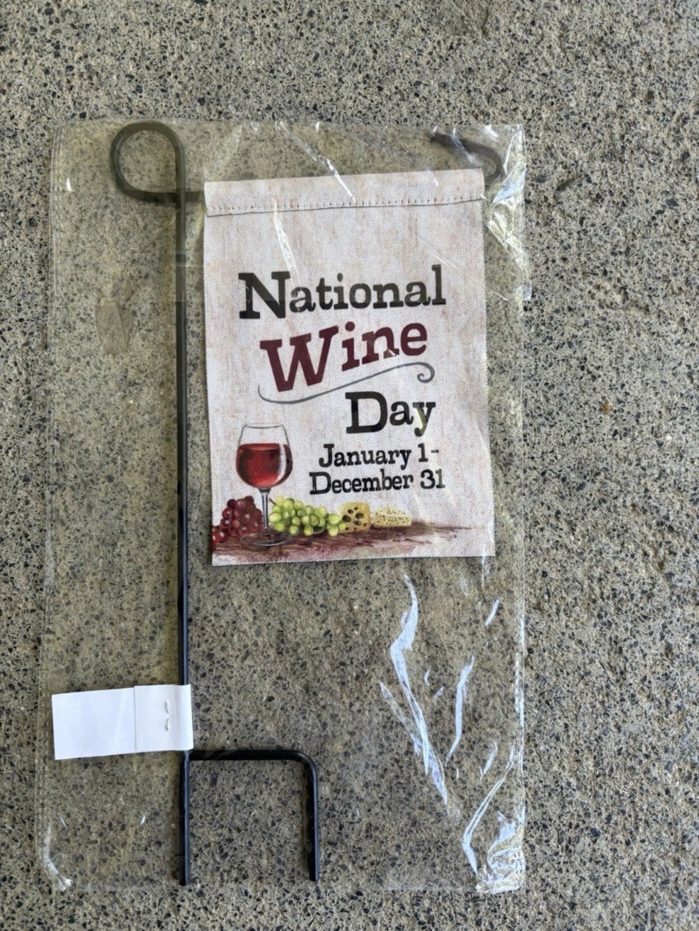 National Wine Day Mini Flower Pot Flag. Great Hostess Party Gift NEW